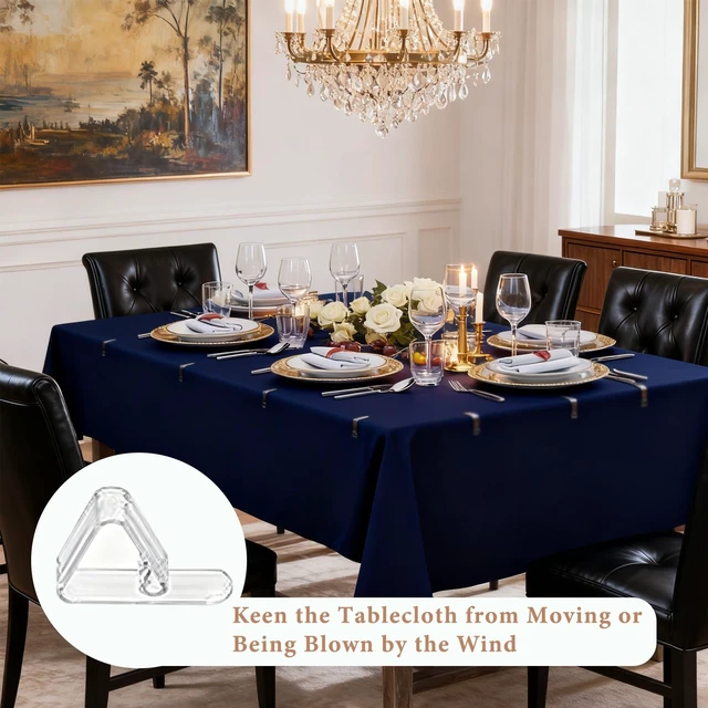 Alt view image 3 of 7 - 24 Pack Tablecloth Clips for Thick Tables, Heavy-Duty Plastic Table Cover Holders for Outdoor Dining, Picnic, Camping, and Party Use, Windproof Table Cloth Clamps for Birthday, Wedding