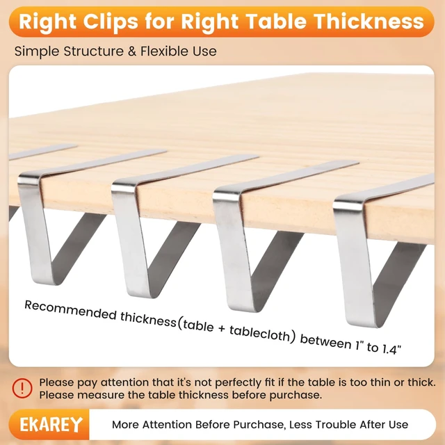 Alt view image 5 of 7 - 12 PCS Metal Tablecloth Clips Holder Securing Outdoor & Indoor Table Cloth | Windproof & Waterproof & Rustproof Stainless Steel Table Cover Clamps for Party, Picnic Camping, Wedding Christmas New Year