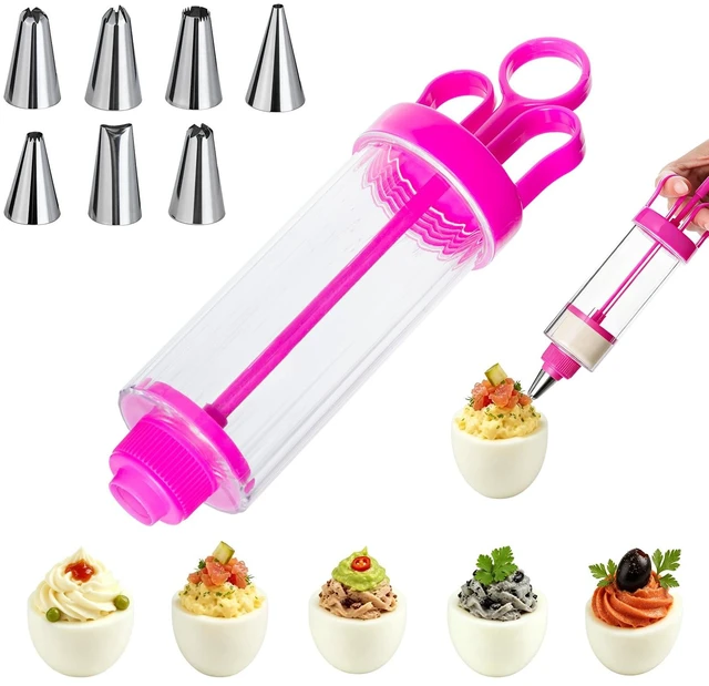 Main image of Deviled Egg Piping Tool, Cake Decorating Kit Baking Tools Supplies | Pastry Filling Injector with 7 Stainless Steel Piping Tips, for Even and Precise Filling with Grip Handle, Ideal for Parties