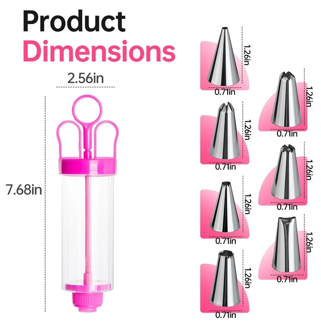 Alt view image 2 of 7 - Deviled Egg Piping Tool, Cake Decorating Kit Baking Tools Supplies | Pastry Filling Injector with 7 Stainless Steel Piping Tips, for Even and Precise Filling with Grip Handle, Ideal for Parties