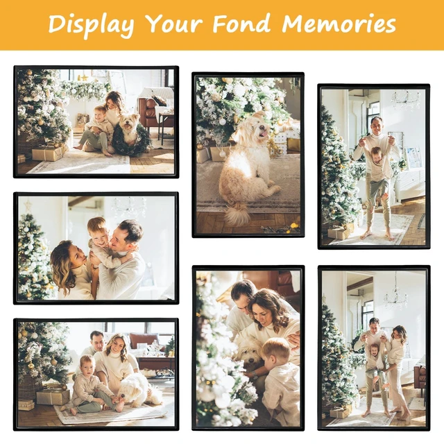 Alt view image 5 of 7 - 5x7 Magnetic Picture Frames, 4 Pack for Refrigerator, Black | Reusable 5x7 magnetic picture frames with full-back magnets for refrigerators, lockers, cabinets and magnetic boards.