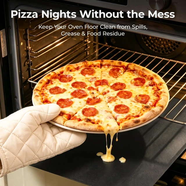 Alt view image 2 of 7 - Oven Liners for Bottom of Oven, 2 Pack 17X25" Oven Liner | Non-Stick Reusable Oven Liner, Easy to Clean & Heat Resistant Oven Mat for Electric, Gas, Toaster Oven, Microwave & BBQ Grill