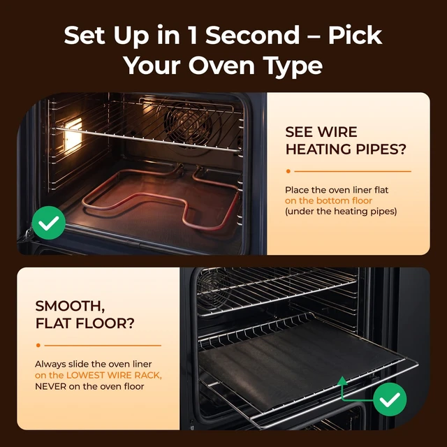 Alt view image 7 of 7 - Oven Liners for Bottom of Oven, 2 Pack 17X25" Oven Liner | Non-Stick Reusable Oven Liner, Easy to Clean & Heat Resistant Oven Mat for Electric, Gas, Toaster Oven, Microwave & BBQ Grill