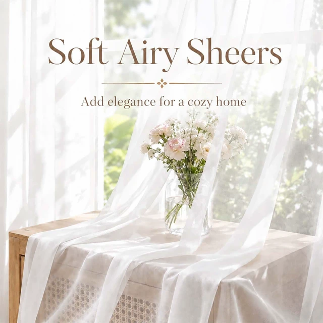 Alt view image 7 of 7 - White Sheer Curtains 84 inch Long for Living Room, 2 Panels | Light Filtering, Voile Drapes, Rod Pocket, Bedroom, Window Treatment, Soft, Airy, Each 42Wx84L