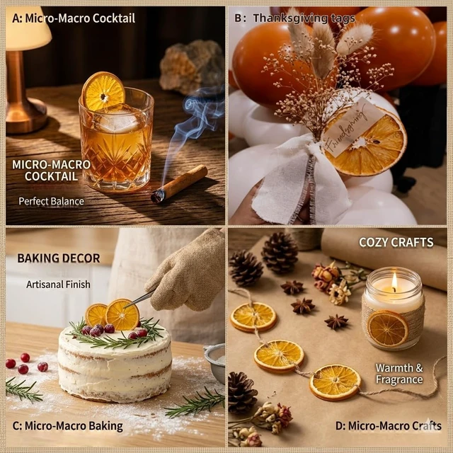 Alt view image 3 of 5 - 50Pcs Dried Orange Slices for Crafts, Garland Decor(4-6cm) | 5.9oz/170g Natural Dehydrated Orange Slice Ornaments, Wreath Making Supplies and Potpourri Simmering, Fall Thanksgiving Decor