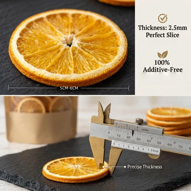 Alt view image 2 of 5 - 50Pcs Dried Orange Slices for Crafts, Garland Decor(4-6cm) | 5.9oz/170g Natural Dehydrated Orange Slice Ornaments, Wreath Making Supplies and Potpourri Simmering, Fall Thanksgiving Decor