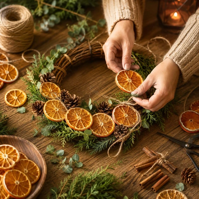 Alt view image 4 of 5 - 50Pcs Dried Orange Slices for Crafts, Garland Decor(4-6cm) | 5.9oz/170g Natural Dehydrated Orange Slice Ornaments, Wreath Making Supplies and Potpourri Simmering, Fall Thanksgiving Decor