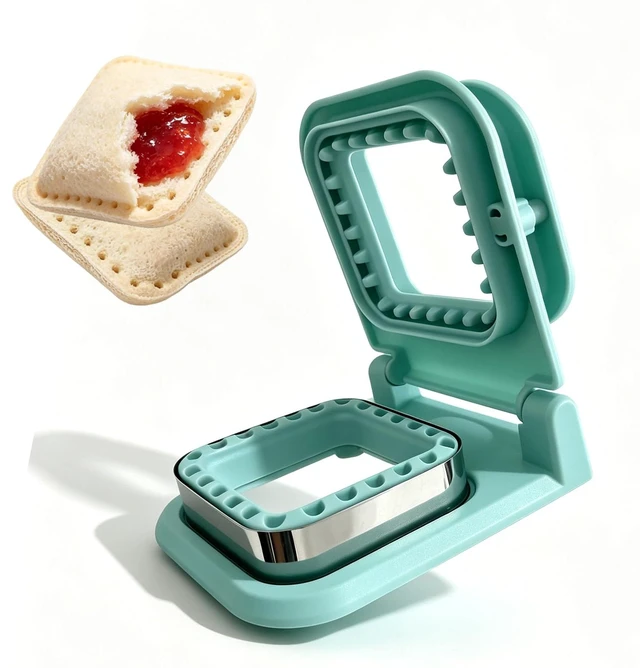 Main image of Crustless Sandwich Cutter and Sealer, Mold for Bread, Light Blue (Square) | Seals edges to lock in fillings, prevents mess. BPA-free, easy clean, dishwasher safe. 3.6-inch fits most bread.