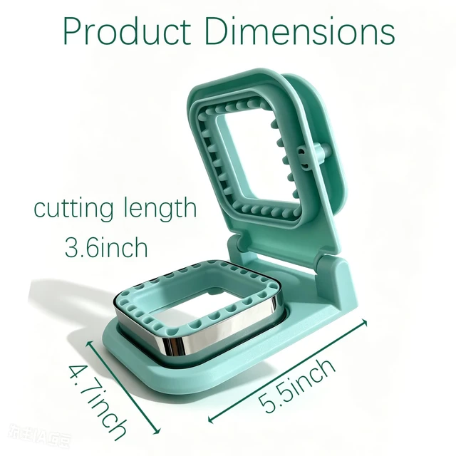 Alt view image 2 of 7 - Crustless Sandwich Cutter and Sealer, Mold for Bread, Light Blue (Square) | Seals edges to lock in fillings, prevents mess. BPA-free, easy clean, dishwasher safe. 3.6-inch fits most bread.