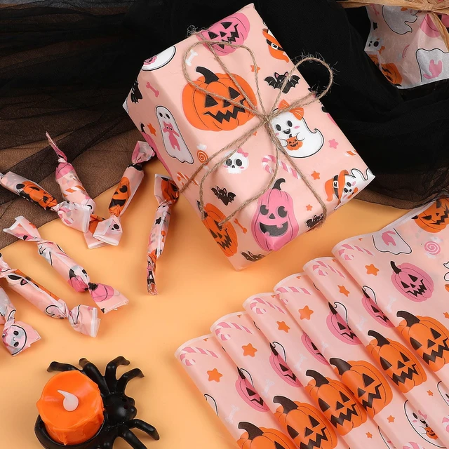 Alt view image 5 of 7 - 150 Pack Halloween Wax Paper Sheets for Food, Pink Ghost Pumpkin Greaseproof Wrapping Deli Parchment Baking Paper for Sandwich Cookies Picnic Oilproof Basket Liners Halloween Kicthen Supplies