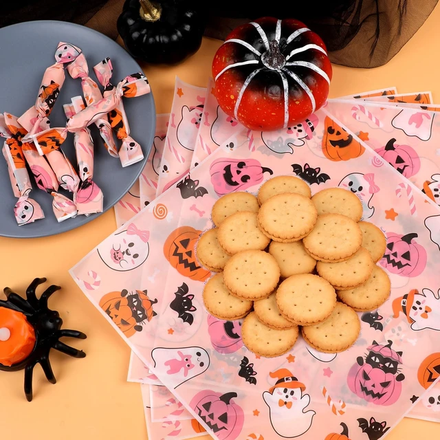 Alt view image 4 of 7 - 150 Pack Halloween Wax Paper Sheets for Food, Pink Ghost Pumpkin Greaseproof Wrapping Deli Parchment Baking Paper for Sandwich Cookies Picnic Oilproof Basket Liners Halloween Kicthen Supplies