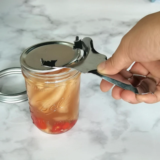Alt view image 4 of 7 - 2 in 1 Mason Jar Opener & Bottle Opener for Canning Supplies, No Lid Dents | Multifunctional Handheld Lid Opener, Useful Kitchen Gadget for Opening Canning Jar Lids & Beer Bottle Caps with Ease, 1 PCS
