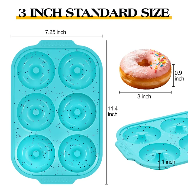 Alt view image 4 of 7 - Silicone Donut Pan with Metal Frame for Baking(2 Pcs) | BPA Free, Dishwasher Safe, Oven and Microwave Safe, Easy to Clean,for Healthy Baked Donuts, Bagels & Onion Rings