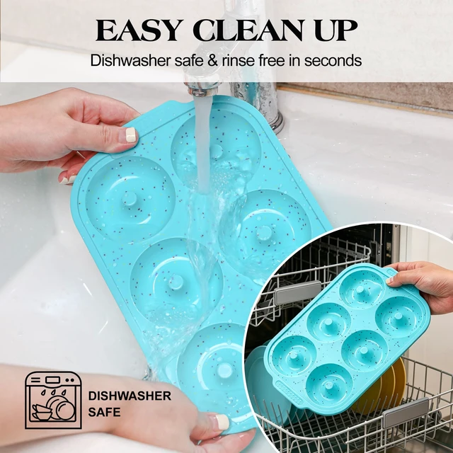 Alt view image 7 of 7 - Silicone Donut Pan with Metal Frame for Baking(2 Pcs) | BPA Free, Dishwasher Safe, Oven and Microwave Safe, Easy to Clean,for Healthy Baked Donuts, Bagels & Onion Rings