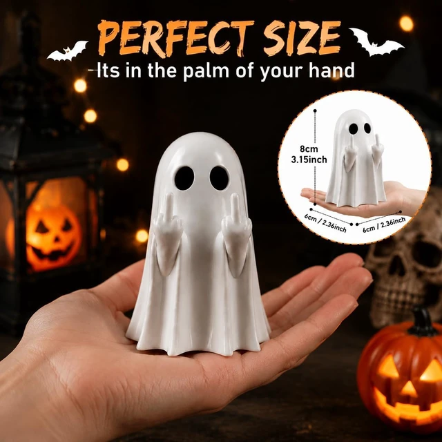 Alt view image 4 of 7 - Halloween Ghost Figurine, Resin Ghost Statue Decorations, Spooky Home Decor | Cute Halloween Doll, Solid Resin Ghost Figurines