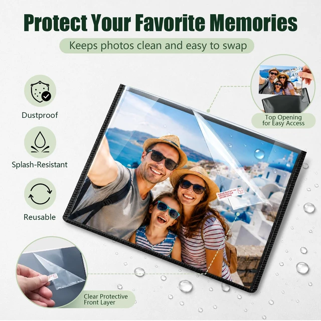 Alt view image 4 of 7 - 12 Pack Magnetic Picture Frames for Refrigerator,4x6 Inch,Black | Magnetic Photo Frames Reusable,Photo Magnets For Refrigerator,Wall,Cabinet,Locker Decor