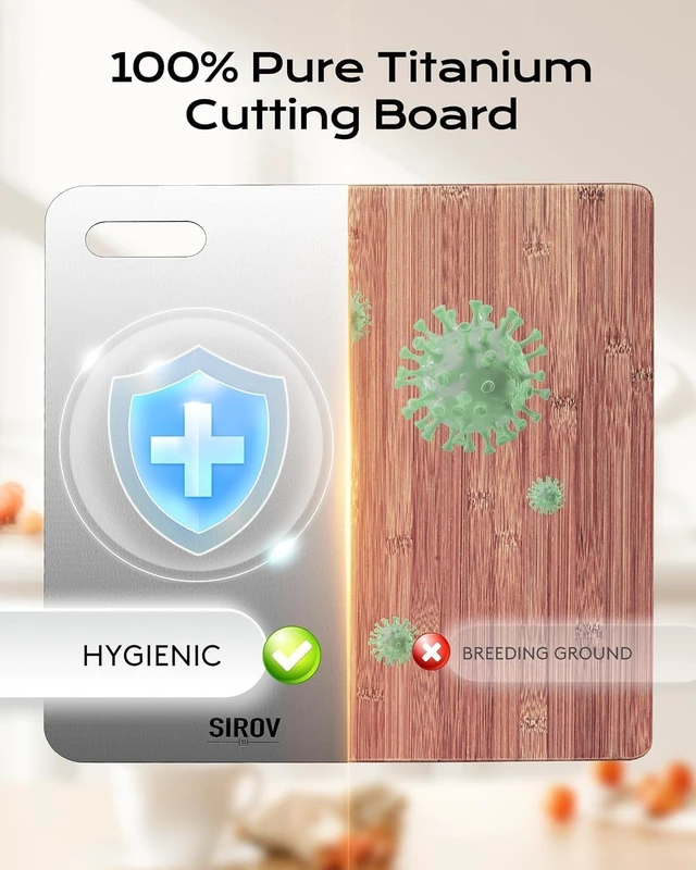 Alt view image 4 of 6 - Katori Titanium Cutting Board, 100% Pure Titanium Cutting Boards(12.2L*8W) | Smooth easyclean surface,rustresistant,knifefriendly, perfect for home meal prep and outdoor use.
