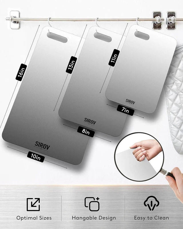 Alt view image 6 of 6 - Katori Titanium Cutting Board, 100% Pure Titanium Cutting Boards(12.2L*8W) | Smooth easyclean surface,rustresistant,knifefriendly, perfect for home meal prep and outdoor use.