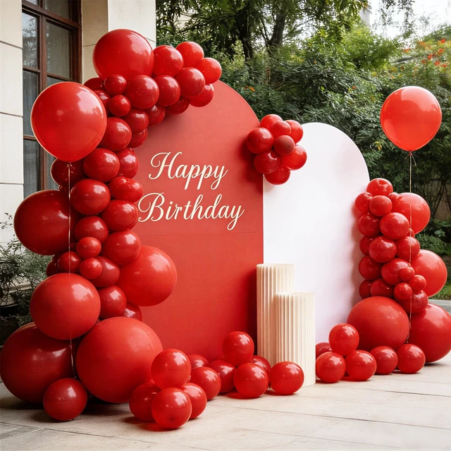 Alt view image 2 of 7 - 154 PCS of Red Balloons in Different Sizes (18, 12, 10, And 5 Inches) for Garland and Arches, Premium Latex Balloons for Wedding, Anniversary, Bachelorette, Casino, Cherry, Birthday Party Decorations