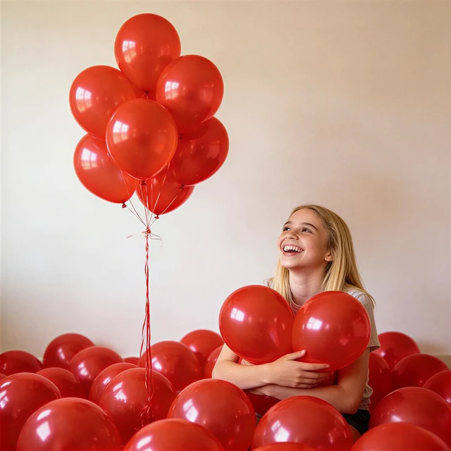 Alt view image 5 of 7 - 154 PCS of Red Balloons in Different Sizes (18, 12, 10, And 5 Inches) for Garland and Arches, Premium Latex Balloons for Wedding, Anniversary, Bachelorette, Casino, Cherry, Birthday Party Decorations
