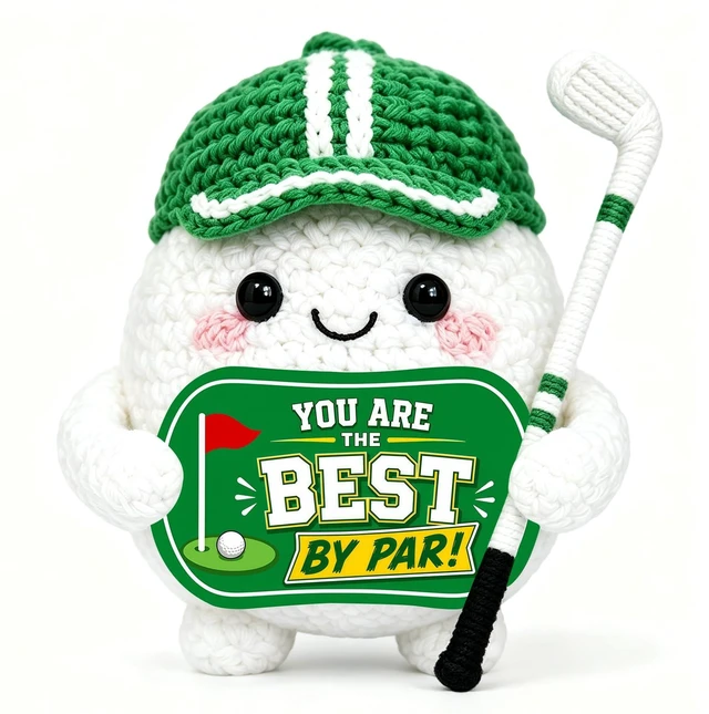 Main image of Funny Golf Gifts for Men Women Him Bosses Day Golf Ball Gifts for Golfers | Unique Golfing Gifts for Male Boss Dad Teen Boys Gag Golf Accessories Birthday Christmas Positive Crochet Golf Decor