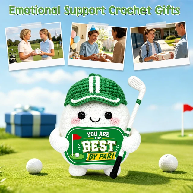 Alt view image 6 of 7 - Funny Golf Gifts for Men Women Him Bosses Day Golf Ball Gifts for Golfers | Unique Golfing Gifts for Male Boss Dad Teen Boys Gag Golf Accessories Birthday Christmas Positive Crochet Golf Decor
