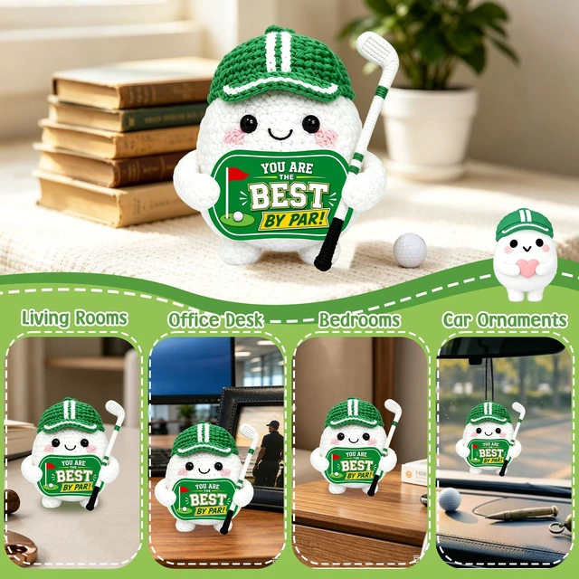 Alt view image 7 of 7 - Funny Golf Gifts for Men Women Him Bosses Day Golf Ball Gifts for Golfers | Unique Golfing Gifts for Male Boss Dad Teen Boys Gag Golf Accessories Birthday Christmas Positive Crochet Golf Decor