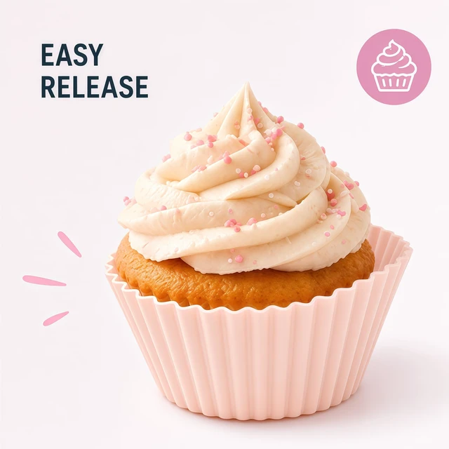 Alt view image 5 of 7 - 24Pk Silicone Muffin Cups - Cupcake Liners - Kitchen-Reusable-Baking-Cups-Non-Stick-Cupcake-Standard