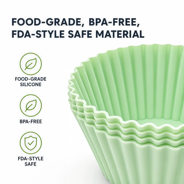 Alt view image 6 of 7 - 24Pk Silicone Muffin Cups - Cupcake Liners - Kitchen-Reusable-Baking-Cups-Non-Stick-Cupcake-Standard