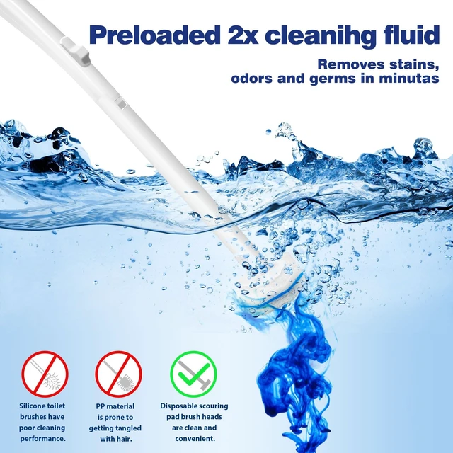 Alt view image 5 of 7 - 2 Pack Disposable Toilet Brush with 60 Refills, 2026 Upgrade Wall Mounted Toilet Bowl Cleaner Wand Kit and Holder, Bathroom Cleaning Supplies, Toilet Scrubber Disposable Heads