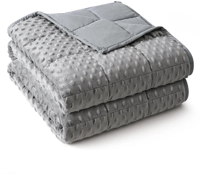 Main image of Cooling Weighted Blanket for Adults, 20 lbs Queen Size 60" x 80" | Soft Minky Dots for Hot Sleepers; Machine Washable; All Season Use; Even Weight; Heavy Bed Blankets for Better Sleep; Grey