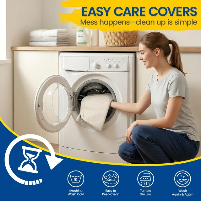 Alt view image 4 of 7 - Chair Cushions for Dining Chairs, Set of 4, 2.5 Inches Thick | High-Density Foam Kitchen Chair Cushions with Ties, Non-Slip Bottom and Removable Machine-Washable Covers, 17 x 16 in, Beige