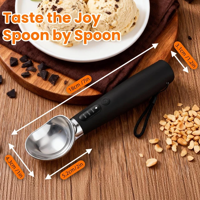 Alt view image 2 of 4 - Electric Ice Cream Scoop, Heated Ice Cream Scoop Rechargeable with 3-Level Heat 120-160, LED Display, IP67, 2600mAh Battery, For Hardened Ice Cream, Gelato, Shop & Home Use