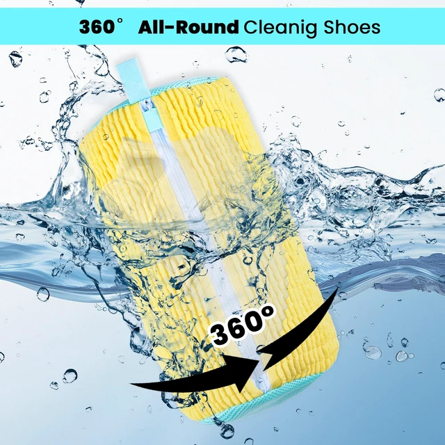 Alt view image 3 of 6 - Shoe Washing Machine Bag, 4 Pcs Shoe Laundry Bag for Sneacker | With 4 Boot Stretcher (L 6-12.5 & S 5-10.5), Reusable,Durable Zipper,360°Deep Cleaning, Fit Most Shoes Types