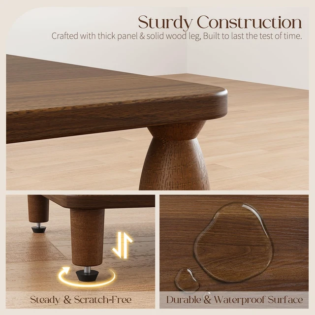 Alt view image 5 of 7 - Small Side Table - Walnut End Tables Living Room with Spindle Legs | Vintage Night Stand with 3-Tier Storage Shelf, Wood Nightstand for Bedroom, Bedside Table for Narrow Spaces