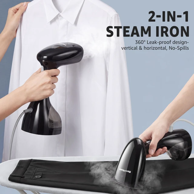 Alt view image 3 of 7 - Steamer for Clothes: 1400W Handheld Garment Steamer & Iron 2-in-1 | 30s Fast Heat-Up, 260ml Tank, Ceramic Soleplate Clothes Steamer with Brush, Auto-Off, Quick Wrinkle Remover for Home & Travel