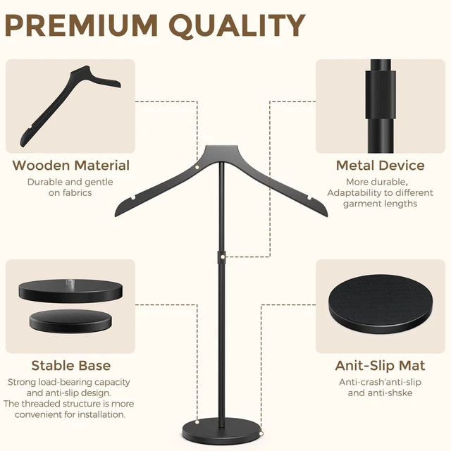 Alt view image 4 of 7 - 2 Pack Mannequin Torso, 20-34 Inch Adjustable Shirt Display Stand, Black | Stable Portable Garment Dress Form, Reusable Clothing Display Hanger for T-Shirts & Coats, Easy Install for Vendors and Shops