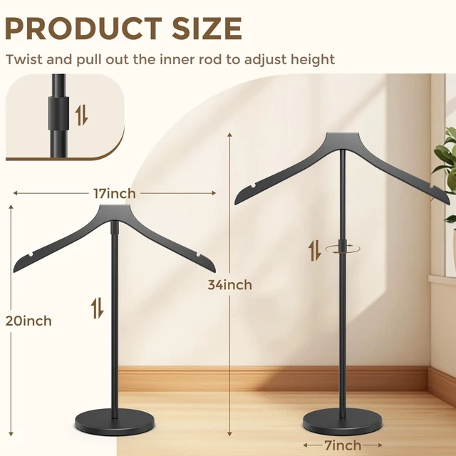 Alt view image 7 of 7 - 2 Pack Mannequin Torso, 20-34 Inch Adjustable Shirt Display Stand, Black | Stable Portable Garment Dress Form, Reusable Clothing Display Hanger for T-Shirts & Coats, Easy Install for Vendors and Shops