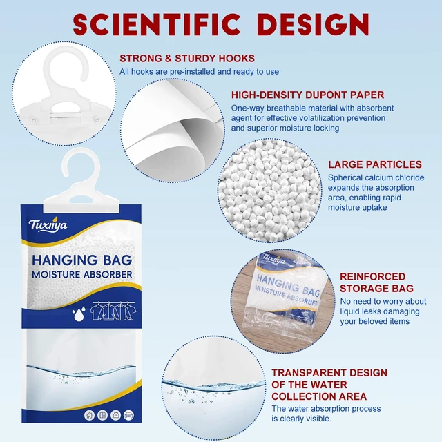 Alt view image 2 of 7 - Moisture Absorbers 30 Pack,Hanging Closet Dehumidifier Bags | Moisture Absorbing Bags, Desiccant,Moisture Absorbing Bags for Closet,Wardrobes,Bedrooms, Bathrooms