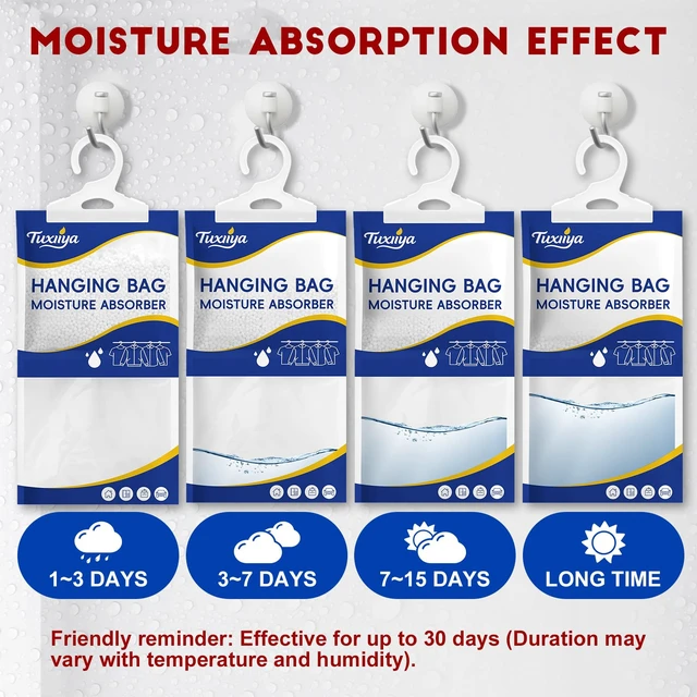Alt view image 3 of 7 - Moisture Absorbers 30 Pack,Hanging Closet Dehumidifier Bags | Moisture Absorbing Bags, Desiccant,Moisture Absorbing Bags for Closet,Wardrobes,Bedrooms, Bathrooms
