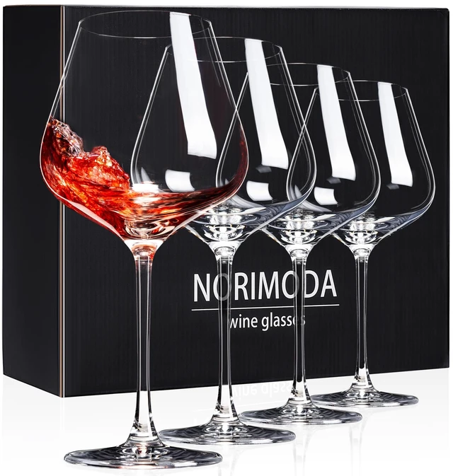 Main image of Wine Glasses Set of 4, 22oz Large Red Wine Glasses for Bordeaux & Burgundy, Lead-Free Glass with Stem, Gift for Him Her, Suitable for Home Bar, Hosting, Birthday, Wedding & Christmas