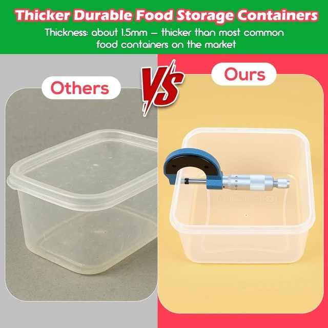 Alt view image 6 of 7 - 62PCS Thick Food Storage Containers with Airtight Lids for Meal Prep | BPA-Free Plastic Food Container Set for Leftovers, Snacks, Lunch, Fruit, Freezer Storage & Kitchen Organization, Leakproof