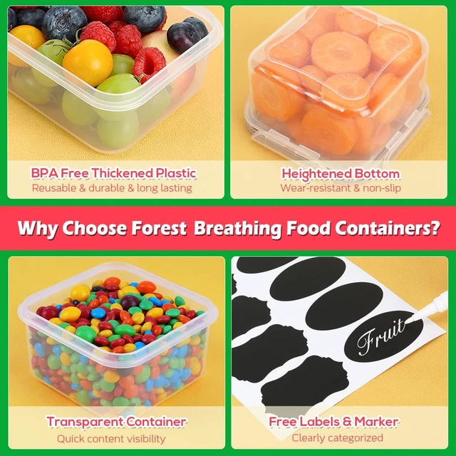 Alt view image 5 of 7 - 62PCS Thick Food Storage Containers with Airtight Lids for Meal Prep | BPA-Free Plastic Food Container Set for Leftovers, Snacks, Lunch, Fruit, Freezer Storage & Kitchen Organization, Leakproof