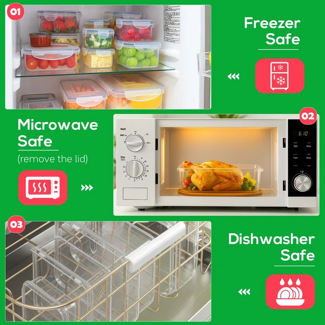 Alt view image 4 of 7 - 62PCS Thick Food Storage Containers with Airtight Lids for Meal Prep | BPA-Free Plastic Food Container Set for Leftovers, Snacks, Lunch, Fruit, Freezer Storage & Kitchen Organization, Leakproof