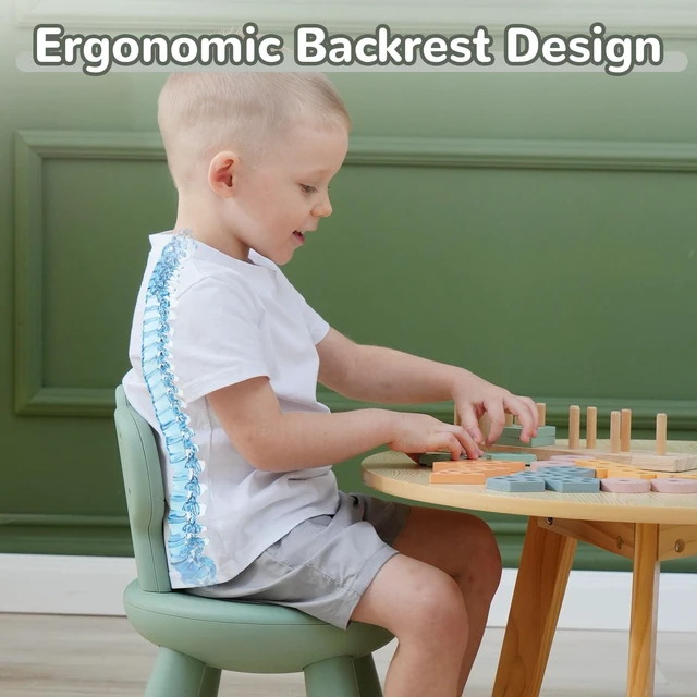 Alt view image 6 of 7 - Toddler Chair, Sturdy Kids Chair, Dinosaur Chair for Kids | Anti-Slip Toddler Chairs for Table, Multi Use Chairs for Toddlers, Plastic Chairs with Ergonomic Backrest