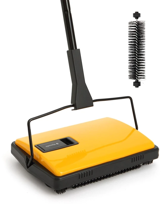Main image of Manual Carpet Sweeper Cleaner Household Sweeper Hand Push | Non-Electric Lightweight for Low&Undercoat Carpets Rugs Home Office Pet Hair Dust Scraps Cleaning 1*Extra Brush