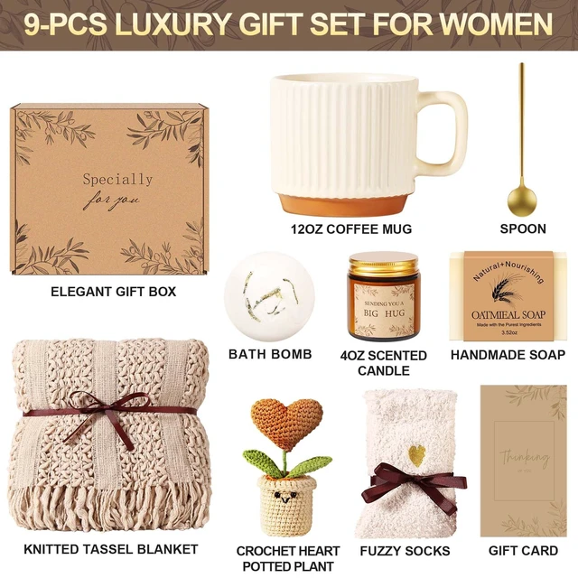 Alt view image 2 of 7 - Get Well Soon Gift Baskets for Women Self Care Gifts, Spa Care Package Inspirational Thinking of You Sympathy Gifts, Christmas Birthday Gift for Women Friends Mom Sister Grandma