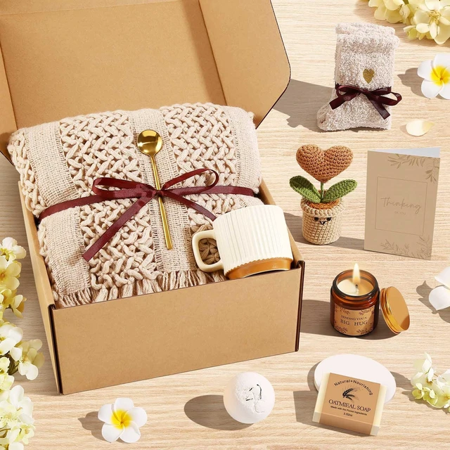 Alt view image 3 of 7 - Get Well Soon Gift Baskets for Women Self Care Gifts, Spa Care Package Inspirational Thinking of You Sympathy Gifts, Christmas Birthday Gift for Women Friends Mom Sister Grandma