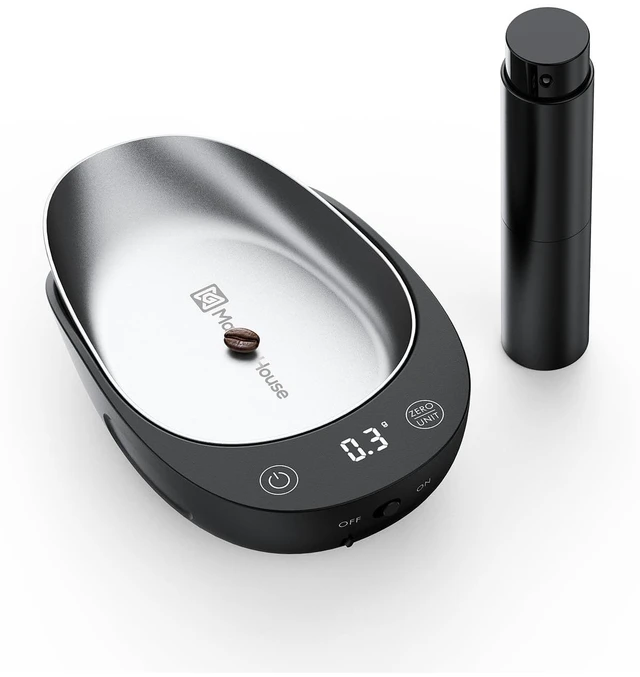 Main image of Coffee Bean Scale Set with Tray and Spritzer, 500g/0.1g | 0.3g Low-Start Scale with Magnetic Removable Metal Tray, 8ml Fine-Mist Spritzer and USB-C Charging for Single-Dose Prep