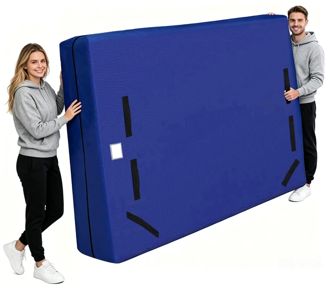 Main image of Heavy Duty Mattress Moving Bag with Ergonomic Handles, Blue, Queen | Base Cradle Webbing and Ergonomic Stair Carry Handles with Waterproof Dustproof Seal for Secure Mattress Moving and Storage